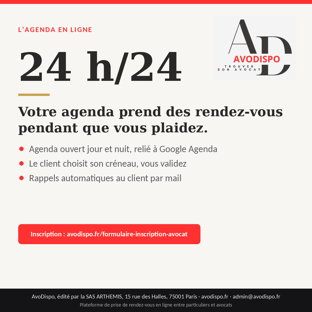 Lire la suite à propos de l’article Un agenda en ligne pour les avocats, ouvert 24 h/24