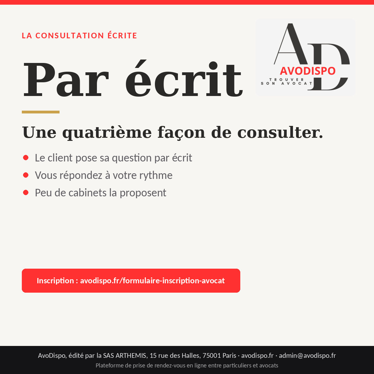 Lire la suite à propos de l’article Visio, téléphone, cabinet et consultation écrite